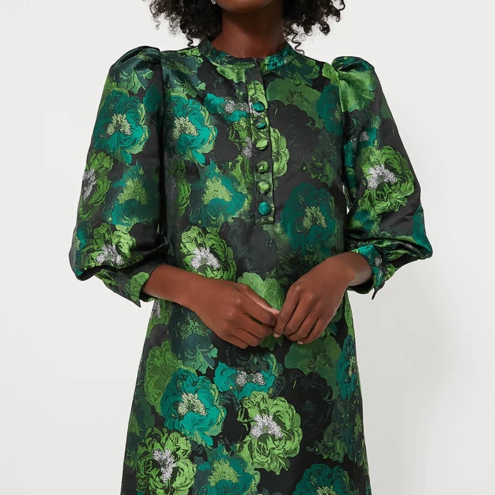 Green Jacquard Samantha Dress